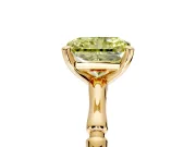 Solitaire Engagement Ring Setting for Fancy Yellow Radiant Cut Center with Bamboo Band and Prong Head in Yellow Gold