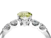 5 Stone Engagement Ring Setting for Fancy Yellow Pear-Shaped Center with Plain Band and Prong Head in Platinum