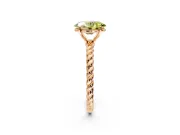 Solitaire Engagement Ring Setting for Fancy Yellow Oval Center with Plain Twisted Rope Band and Prong Head in Rose Gold