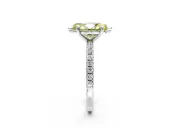 Solitaire Engagement Ring Setting for Fancy Yellow Marquise Center with Fine Pave Narrow Band and Prong Head in White Gold