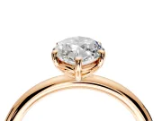 Low-Set Solitaire Engagement Ring Setting for Marquise Center with Thin Plain Band and Prong Head in Rose Gold