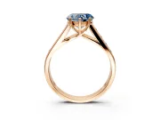Solitaire Engagement Ring Setting for Fancy Blue Heart-Shaped Center with Cathedral Channel Band and Prong Head in Rose Gold