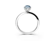 Solitaire Engagement Ring Setting for Fancy Blue Marquise Center with Thin Rounded Plain Band and Prong Head in Sterling Silver