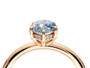 Hidden Halo Engagement Ring Setting for Fancy Blue Marquise Center with Thin Rounded Band and Prong Head in Rose Gold