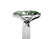 Solitaire Engagement Ring Setting for Fancy Green Marquise Center with Wide Knife Ridge Band and Prong Head in White Gold