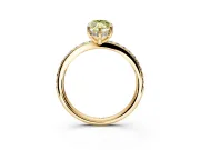 Solitaire Engagement Ring Setting for Fancy Yellow Marquise Center with Fine Pave Band and Prong Head in Yellow Gold