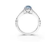 Solitaire Engagement Ring Setting for Fancy Blue Marquise Center with Pave Split Shank and Prong Head in Platinum
