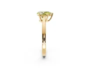 Solitaire Engagement Ring Setting for Fancy Yellow Pear-Shaped Center with Open Cathedral Shoulders and Prong Head in Yellow Gold