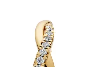 Round Cut Lab-Grown Diamond Twisted Infinity Wedding Band with Spaced Prong Setting in Yellow Gold