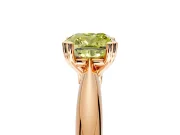 Solitaire Engagement Ring Setting for Fancy Yellow Cushion Cut Center with Reverse Tapered Band and Prong Head in Rose Gold