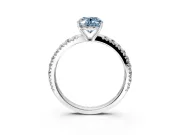 Solitaire Engagement Ring Setting for Fancy Blue Oval Center with Large Accent Band and Prong Head in Platinum