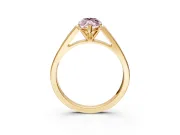 Solitaire Engagement Ring Setting for Fancy Pink Marquise Center with Tapered Split Shoulders and Prong Head in Yellow Gold