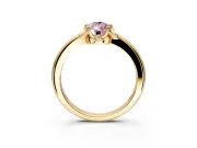 Floral Frame Engagement Ring Setting for Fancy Pink Pear-Shaped Center with Accent Clusters and Prong Head in Yellow Gold