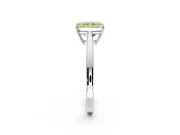 Solitaire Engagement Ring Setting for Fancy Yellow Radiant Cut Center with Open Cathedral Shoulders and Prong Head in Sterling Silver