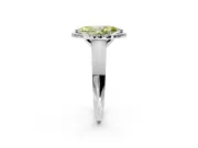 Halo Engagement Ring Setting for Fancy Yellow Marquise Center with Knife Ridge Cathedral Band and Prong Head in White Gold