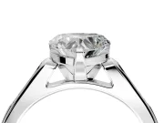 Solitaire Engagement Ring Setting for Heart-Shaped Center with Channel Accents and Prong Head in Sterling Silver