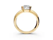 Tension Engagement Ring Setting for Cushion Cut Center with Wide Flat Band and Tension Head in Yellow Gold