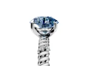 Rope Engagement Ring Setting for Fancy Blue Round Cut Center with Accent Shoulders and Prong Head in Sterling Silver
