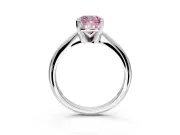 Solitaire Engagement Ring Setting for Fancy Pink Cushion Cut Center with Knife Ridge Band and Claw Prong Head in Platinum
