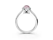 Halo Engagement Ring Setting for Fancy Pink Marquise Center with Knife Ridge Cathedral Band and Prong Head in Sterling Silver