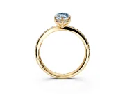 Solitaire Engagement Ring Setting for Fancy Blue Marquise Center with Fine Pave Band and Prong Head in Yellow Gold