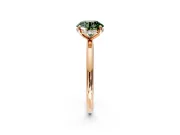 Solitaire Engagement Ring Setting for Fancy Green Round Cut Center with Plain Band, Open Basket and Prong Head in Rose Gold