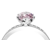Milgrain Pave Engagement Ring Setting for Fancy Pink Marquise Center with Accent Band and Prong Head in Platinum