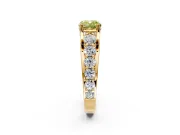 Solitaire Engagement Ring Setting for Fancy Yellow Cushion Cut Center with Graduated Shared Prongs and Prong Head in Yellow Gold