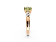 5 Stone Engagement Ring Setting for Fancy Yellow Princess Cut Center with Plain Band and Prong Head in Rose Gold