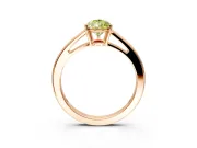 Solitaire Engagement Ring Setting for Fancy Yellow Pear-Shaped Center with Open Cathedral Shoulders and Prong Head in Rose Gold