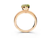 Solitaire Engagement Ring Setting for Fancy Yellow Heart-Shaped Center with Wire Band and Prong Head in Rose Gold