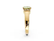 Solitaire Engagement Ring Setting for Fancy Yellow Princess Cut Center with Wide Band, Pave Collar and Prong Head in Yellow Gold