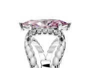 Halo Engagement Ring Setting for Fancy Pink Marquise Center with Rope Twist Split Shank and Prong Head in Platinum