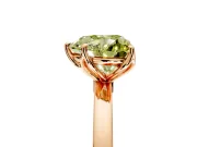 Solitaire Engagement Ring Setting for Fancy Yellow Heart-Shaped Center with Thin Rounded Plain Band and Prong Head in Rose Gold