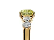 5 Stone Engagement Ring Setting for Fancy Yellow Cushion Cut Center with Equal Close-Set Accents and Prong Head in Yellow Gold