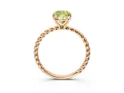 Solitaire Engagement Ring Setting for Fancy Yellow Cushion Cut Center with Plain Twisted Rope Band and Prong Head in Rose Gold