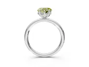 Hidden Halo Engagement Ring Setting for Fancy Yellow Heart-Shaped Center with Thin Rounded Band and Prong Head in Sterling Silver