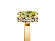 Hidden Halo Engagement Ring Setting for Fancy Yellow Oval Center with Wide Flat Plain Band and Prong Head in Yellow Gold