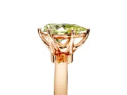 Solitaire Engagement Ring Setting for Fancy Yellow Pear-Shaped Center with Plain Band and Tulip Prong Head in Rose Gold