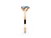 Solitaire Engagement Ring Setting for Fancy Blue Pear-Shaped Center with Tapered Shoulders and Prong Head in Rose Gold
