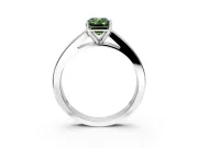 Solitaire Engagement Ring Setting for Fancy Green Emerald Cut Center with Princess Cut Channel Band and Prong Head in White Gold