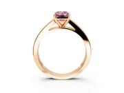 Solitaire Engagement Ring Setting for Fancy Pink Emerald Cut Center with Princess Cut Channel Band and Prong Head in Rose Gold