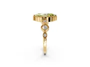 Vintage Station Engagement Ring Setting for Fancy Yellow Marquise Center with Accents and Prong Head in Yellow Gold