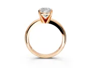 Solitaire Engagement Ring Setting for Cushion Cut Center with Wire Band and Prong Head in Rose Gold