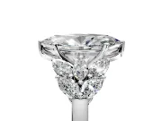 Leaf Cluster Engagement Ring Setting for Marquise Center with Marquise Accents and Prong Head in Sterling Silver