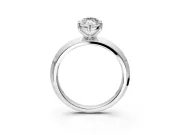 Solitaire Engagement Ring Setting for Marquise Center with Wide Knife Ridge Band and Prong Head in White Gold