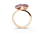 Fancy Pink Asscher Cut and Emerald Cut Lab-Grown Diamond Toi et Moi Engagement Ring with Prong-Set Stones in Rose Gold
