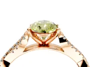 Solitaire Engagement Ring Setting for Fancy Yellow Pear-Shaped Center with Twisted Pave Split Shank and Prong Head in Rose Gold