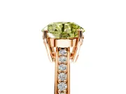 Solitaire Engagement Ring Setting for Fancy Yellow Round Cut Center with Channel-Set Accent Band and Prong Head in Rose Gold