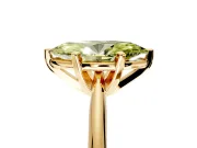 Solitaire Engagement Ring Setting for Fancy Yellow Marquise Center with Knife Ridge Band and Claw Prong Head in Yellow Gold